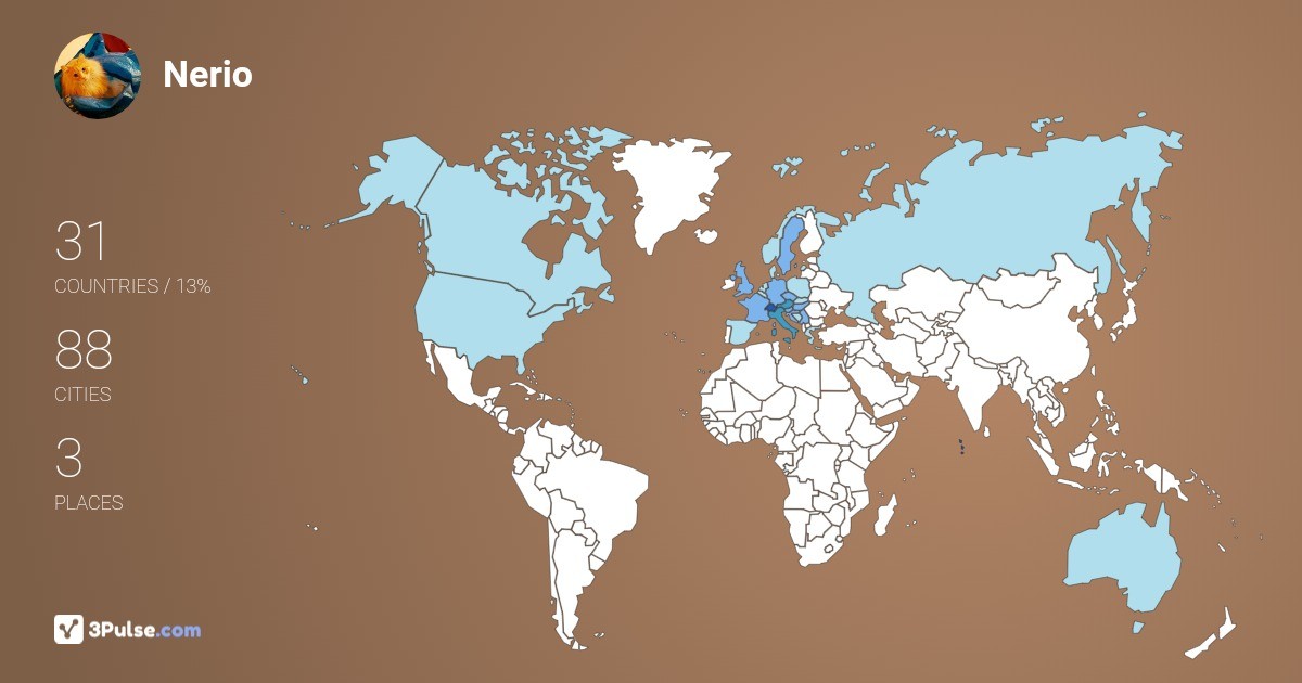 Nerio Gainotti's Travel Map Image