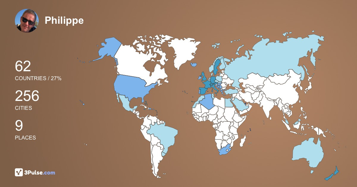 Philippe Forest's Travel Map Image