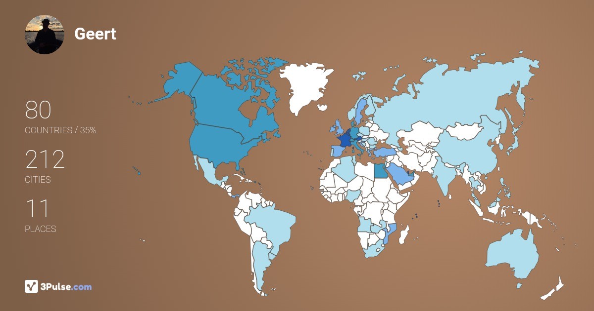 Geert de-Krom's Travel Map Image