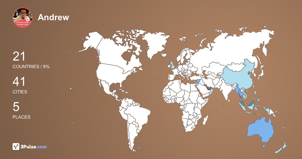 Andrew Tan's Travel Map Image