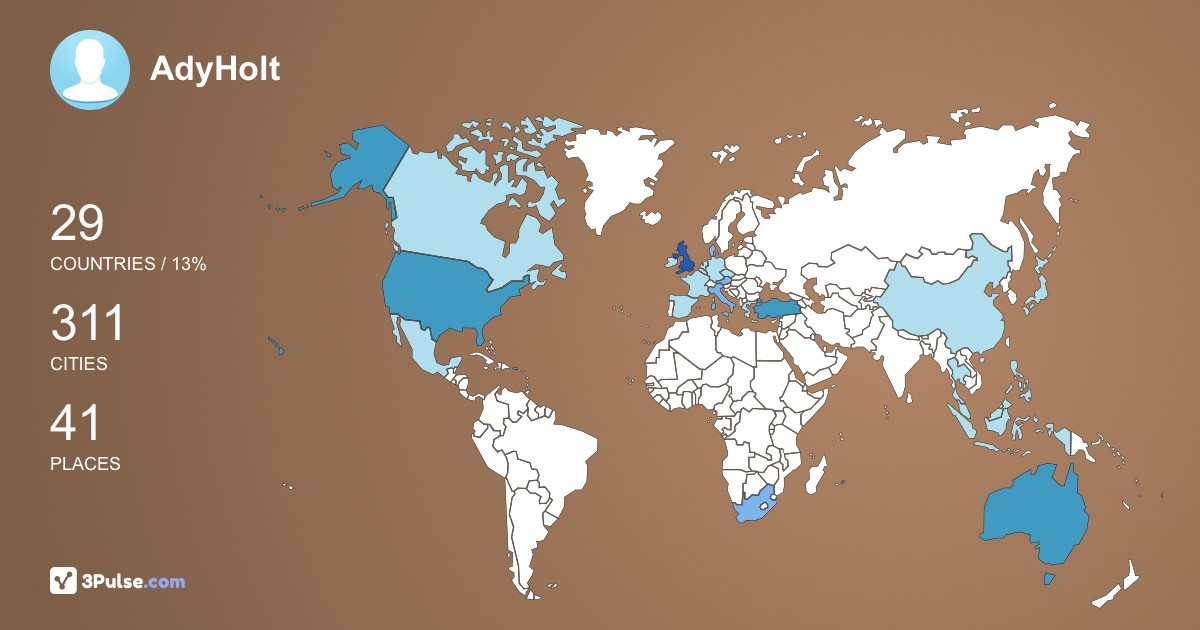 AdyHolt's Travel Map Image