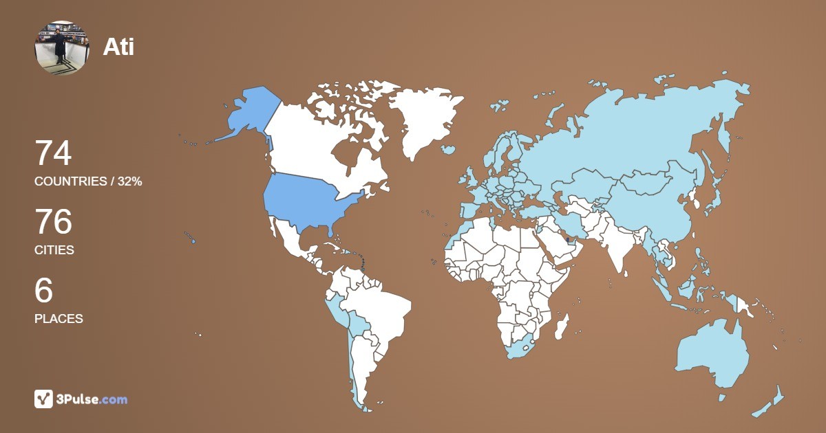 Ati Salvaro's Travel Map Image