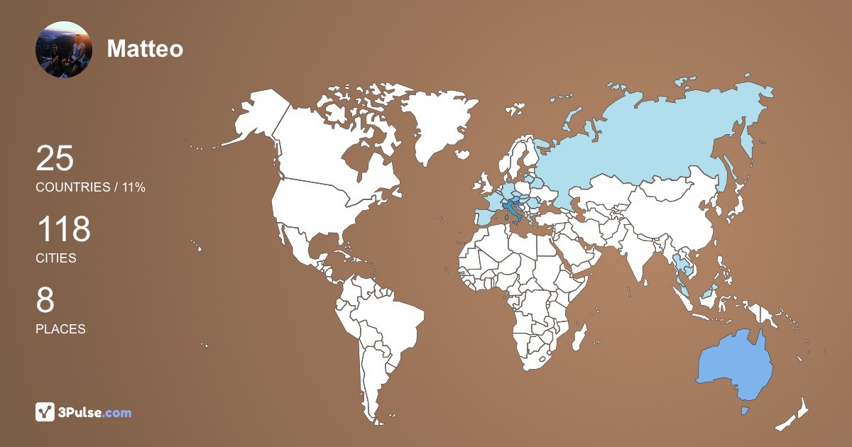 Matteo Labinaz's Travel Map Image