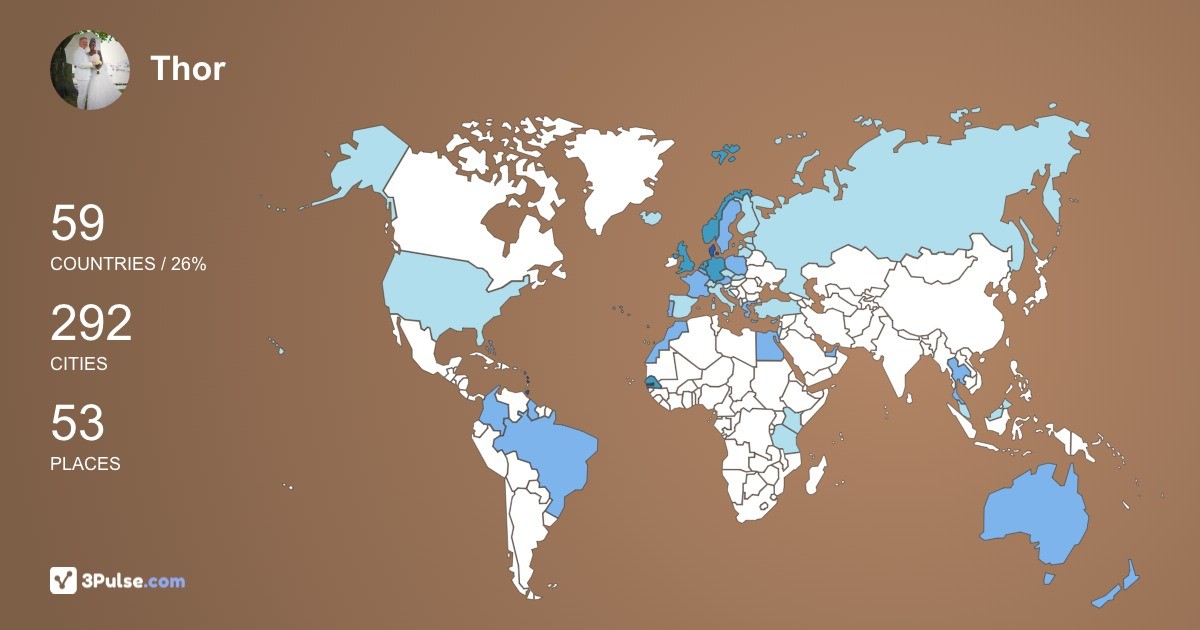 Thor Mrch's Travel Map Image