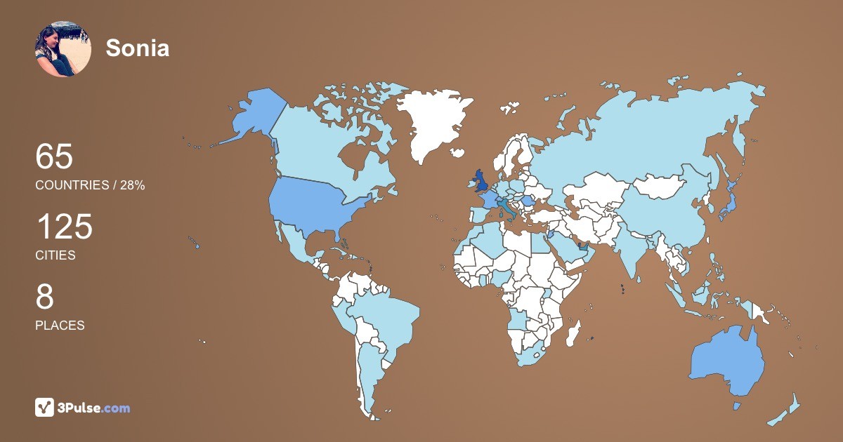 Sonia Silvieri's Travel Map Image