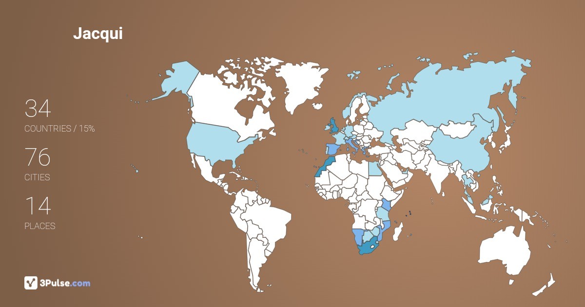Jacqui Lourens's Travel Map Image