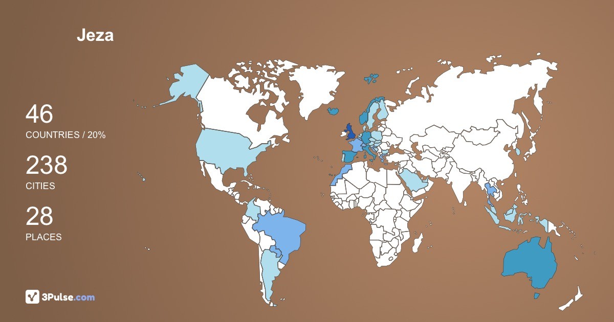 Jeza Youngaker's Travel Map Image