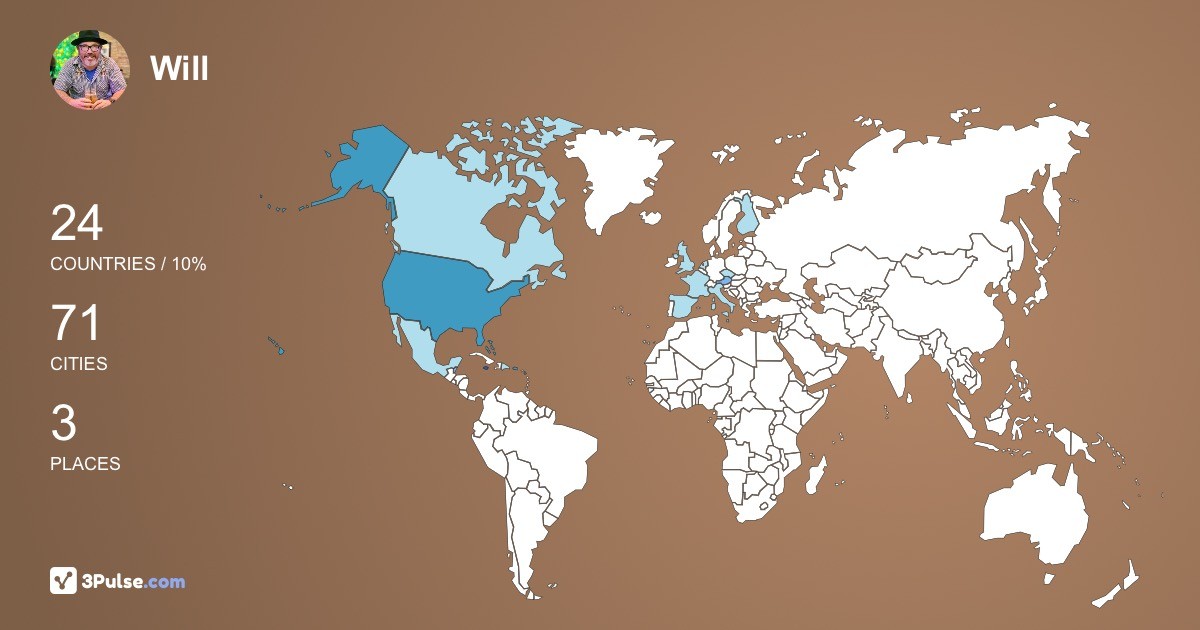 Will Byington's Travel Map Image