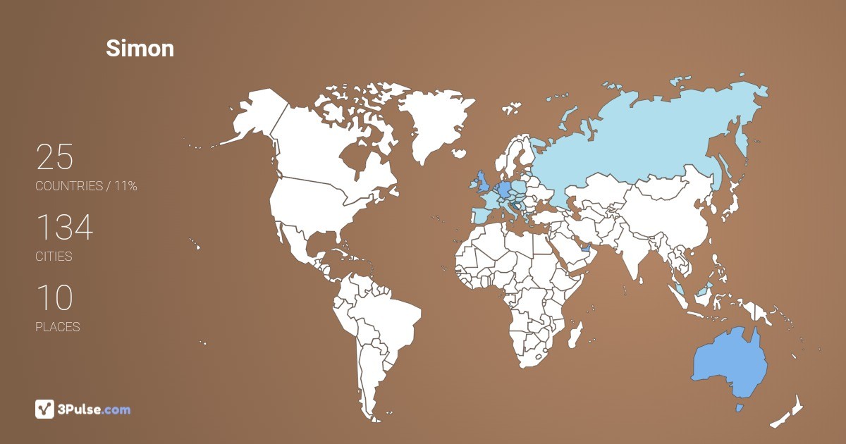 Simon Paramonov's Travel Map Image