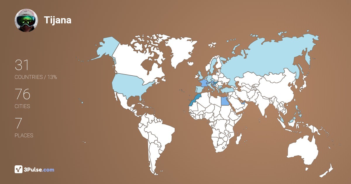 Tijana Aanski's Travel Map Image