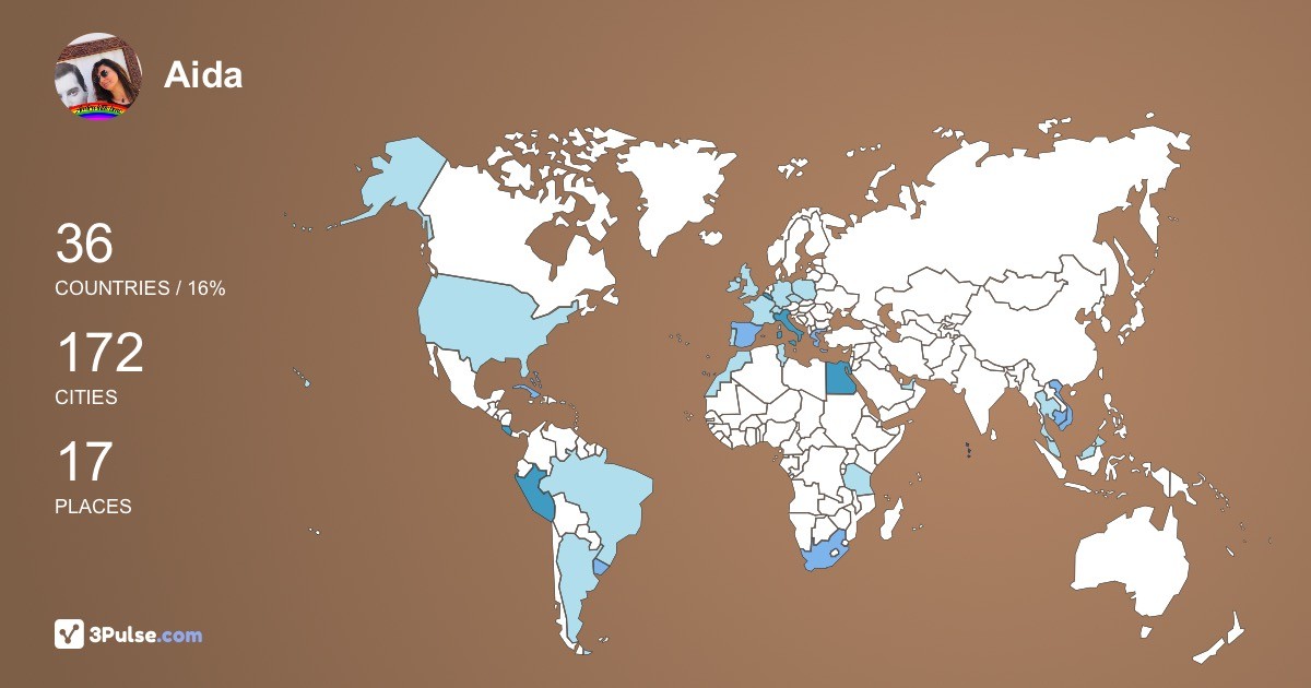 Aida Riccardo's Travel Map Image