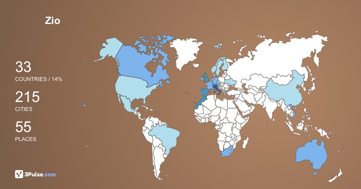 Zio Mauro's Travel Map Image