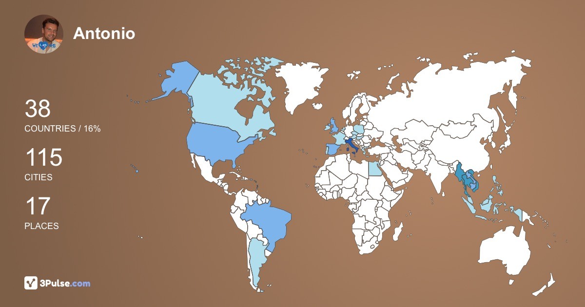 Antonio Caparelli's Travel Map Image
