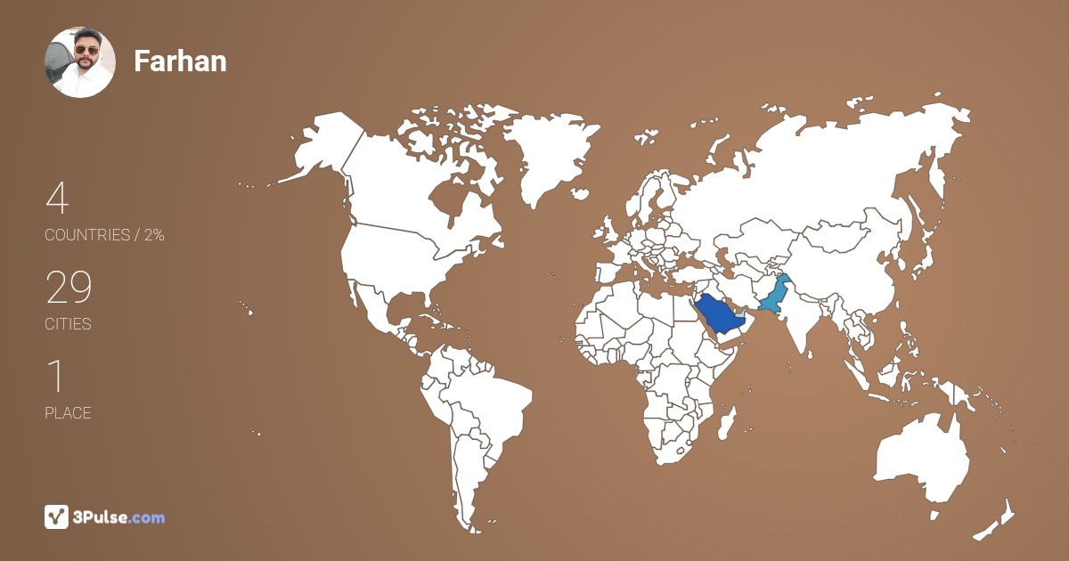 Farhan Khan's Travel Map Image