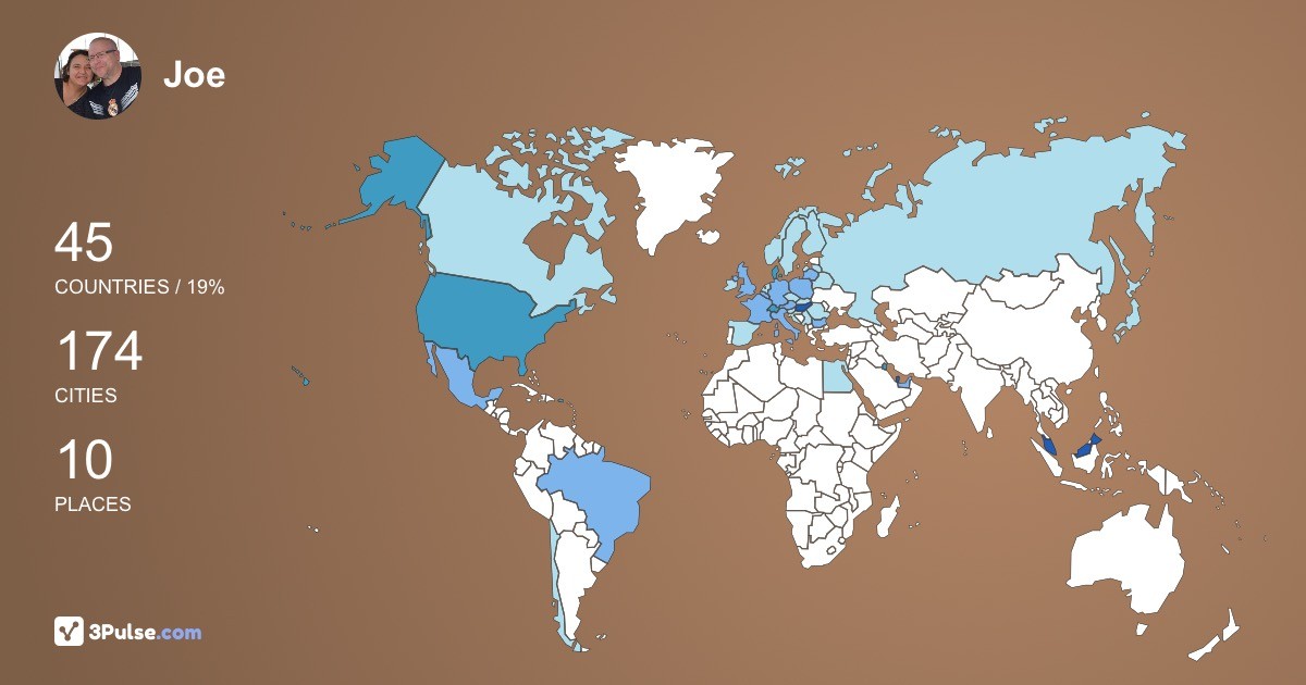 Изображение Карты путешествий Joe Slowinski