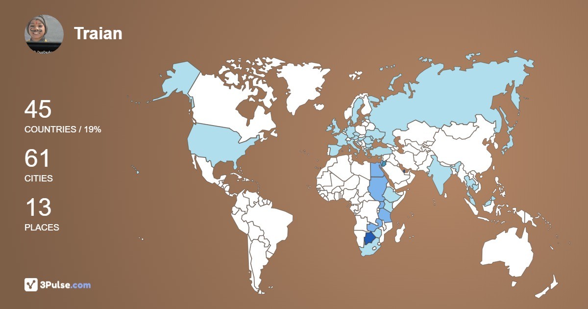 Traian Iulian's Travel Map Image