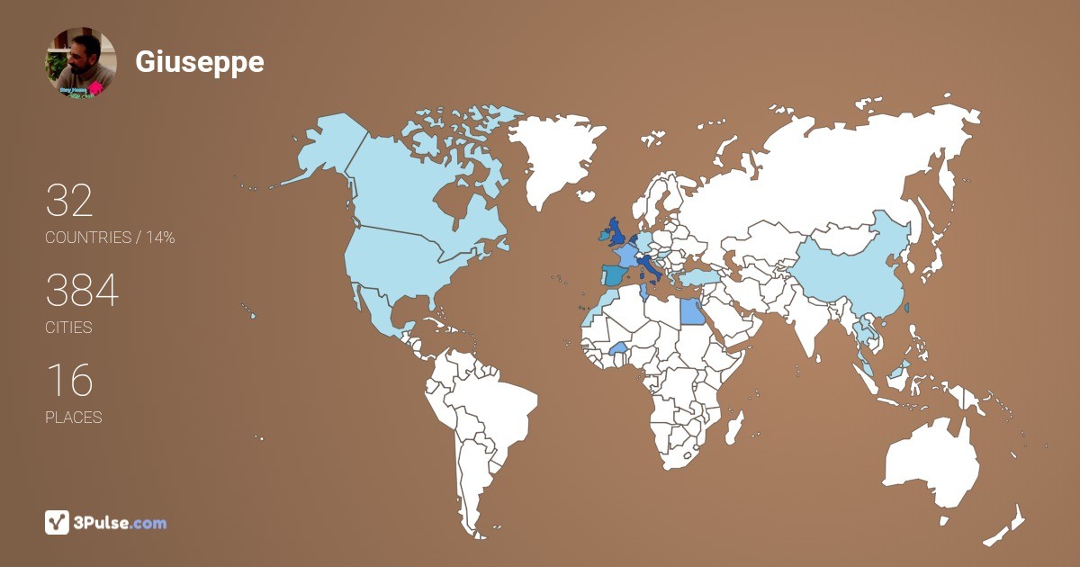 Giuseppe Balirano's Travel Map Image