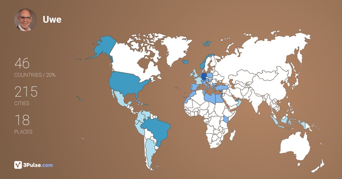 Uwe Bamberg's Travel Map Image