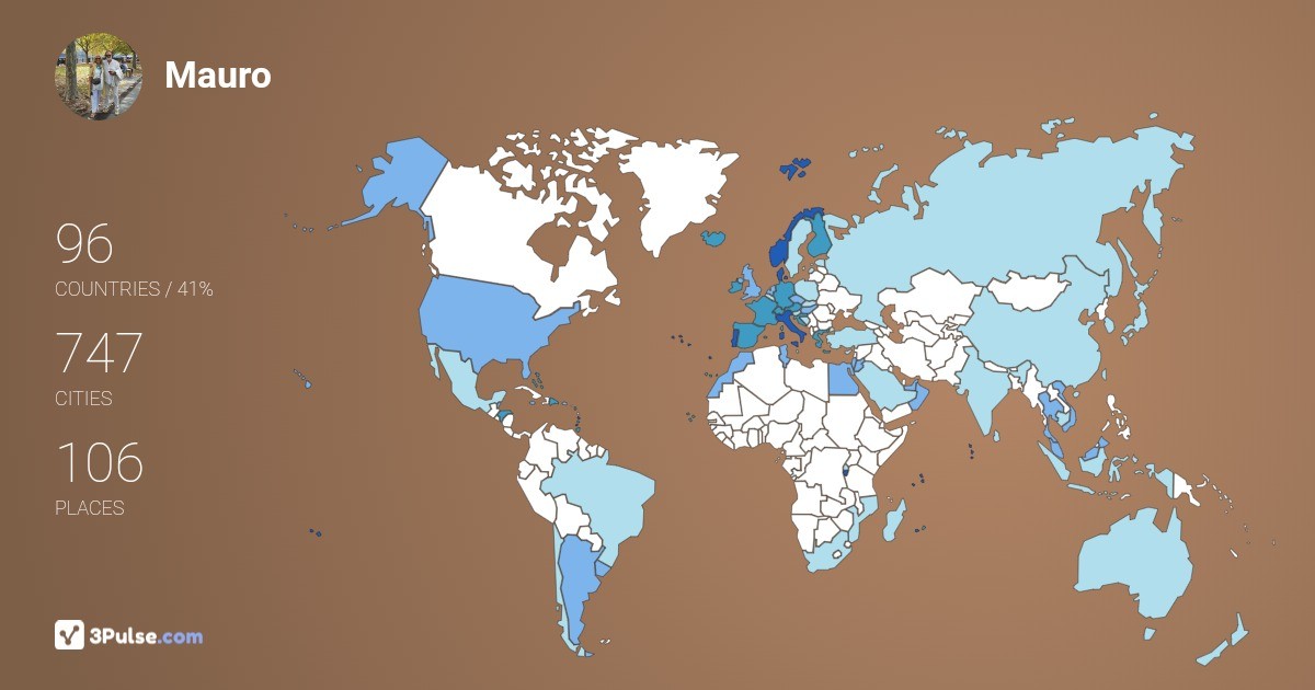 Mauro Villa's Travel Map Image