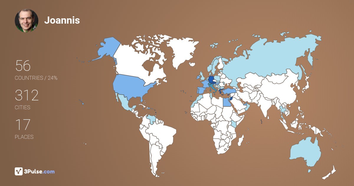 Joannis Papakyriakopoulos's Travel Map Image