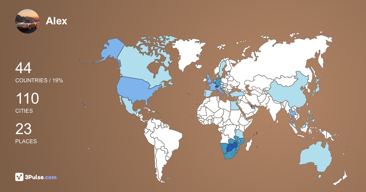 Alex Baisch's Travel Map Image
