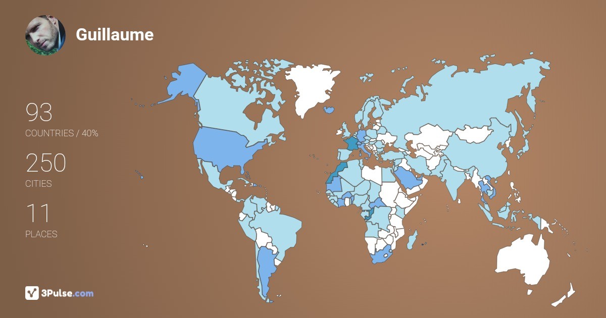Guillaume Couvert's Travel Map Image