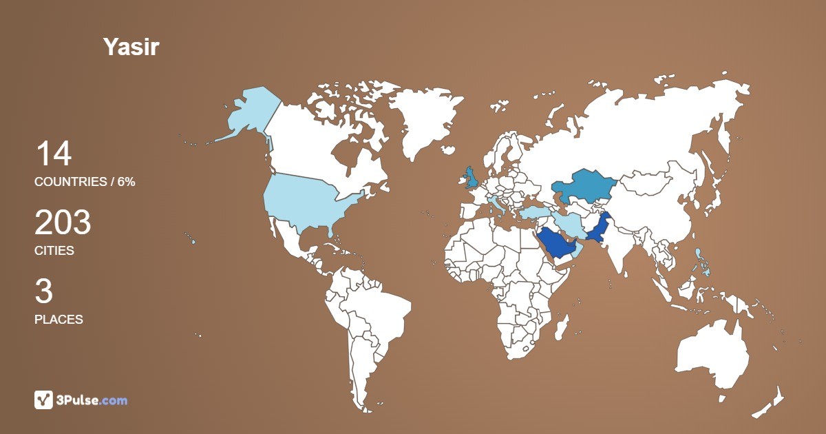 Yasir Riaz's Travel Map Image