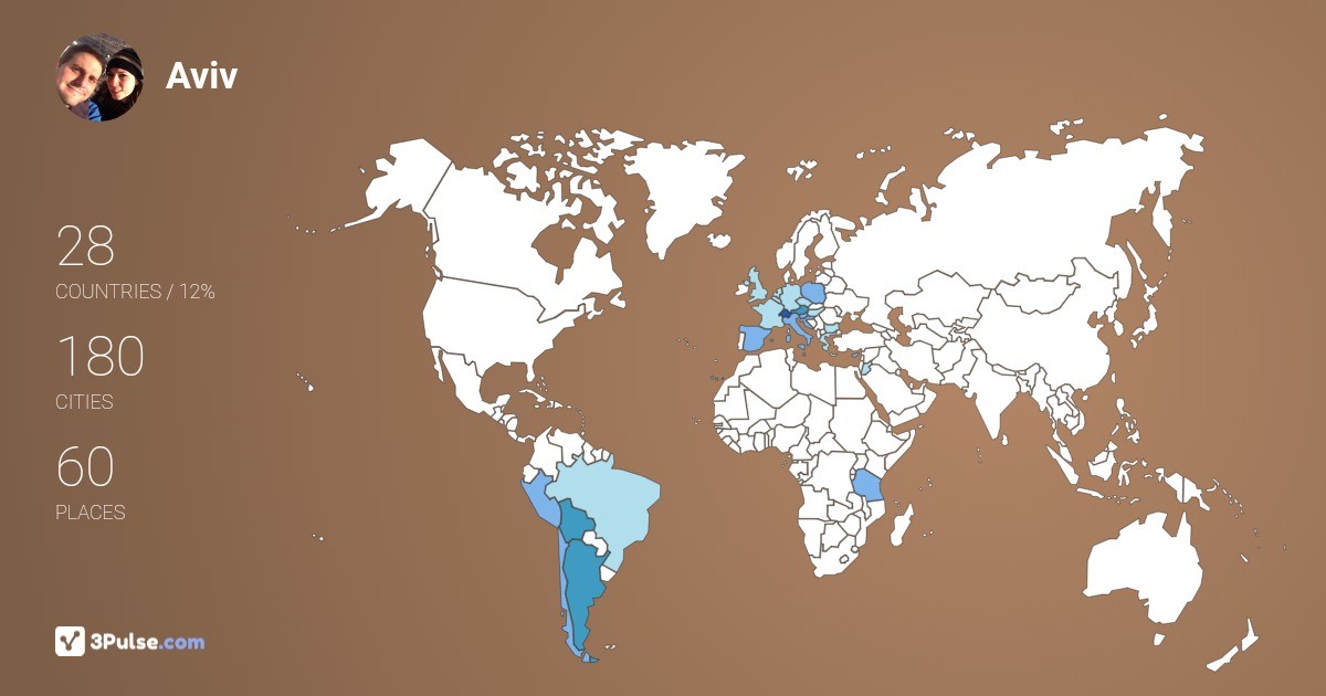 Aviv Aderet's Travel Map Image