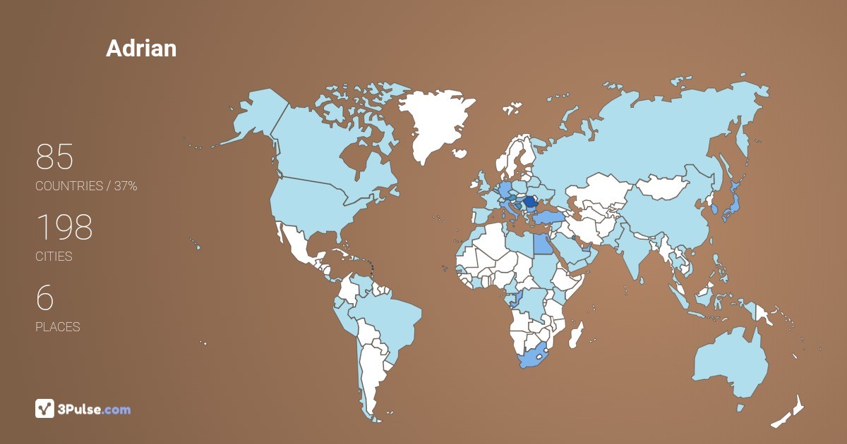Adrian Enache's Travel Map Image