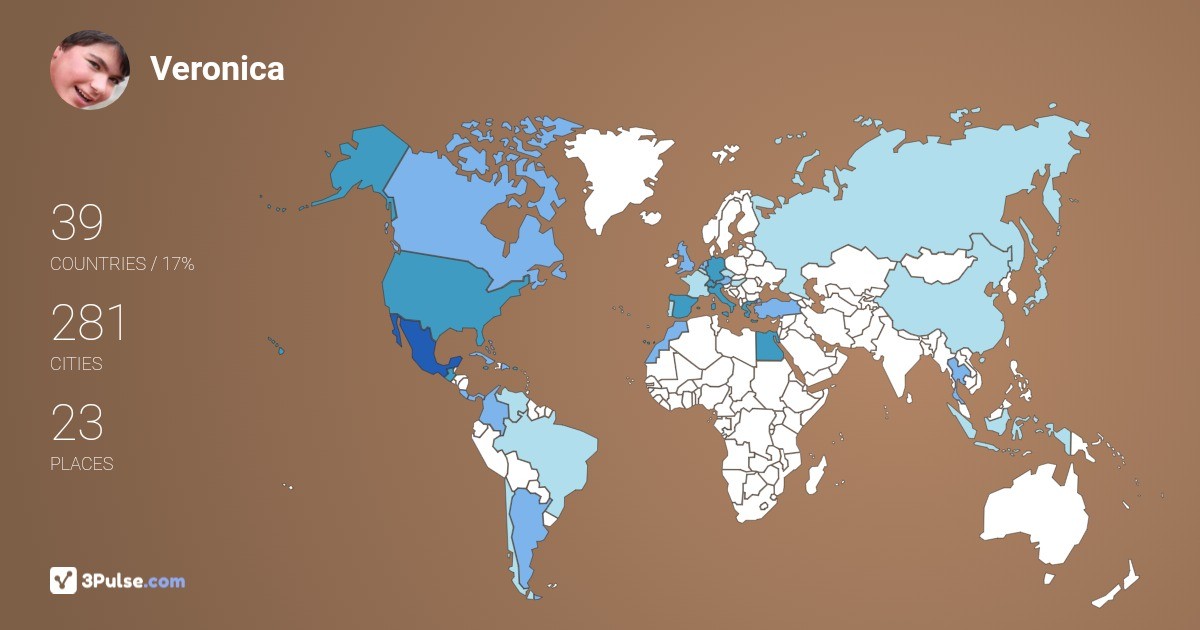 Veronica Alcantara-Trejo's Travel Map Image