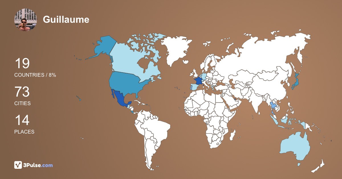 Guillaume Rolland's Travel Map Image