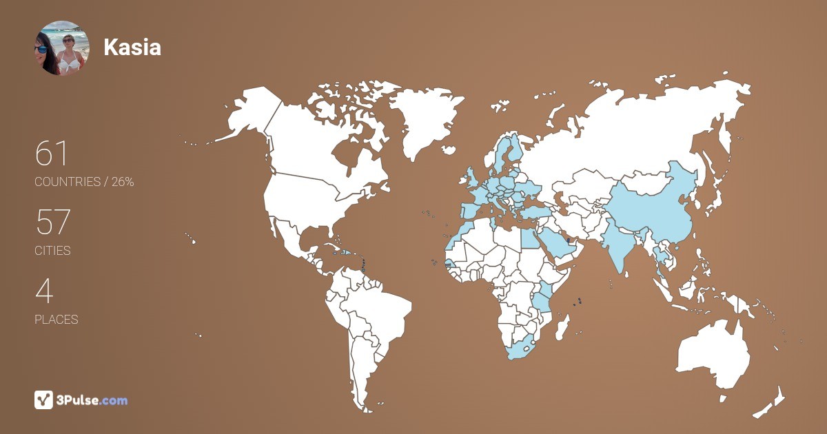 Kasia Nowak's Travel Map Image