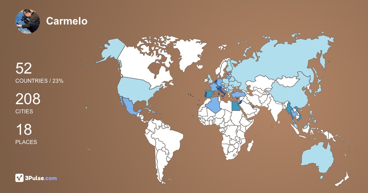 Carmelo Distefano's Travel Map Image