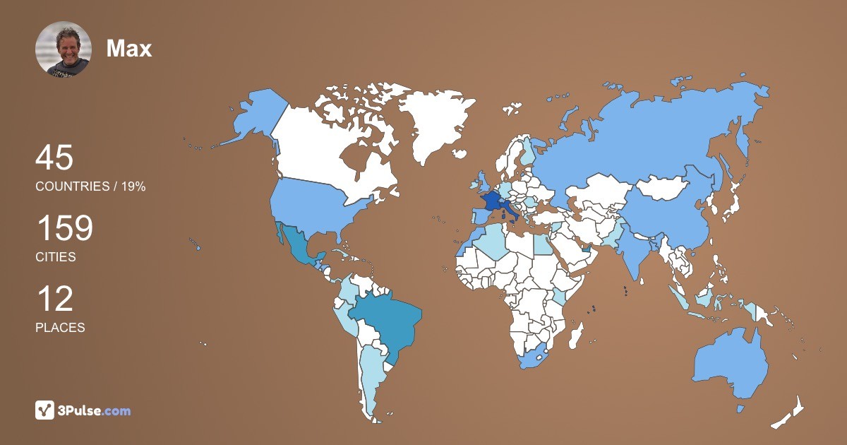Max Previdi's Travel Map Image