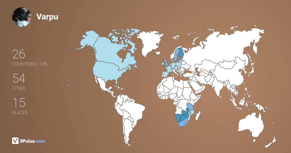 Varpu Saramki's Travel Map Image