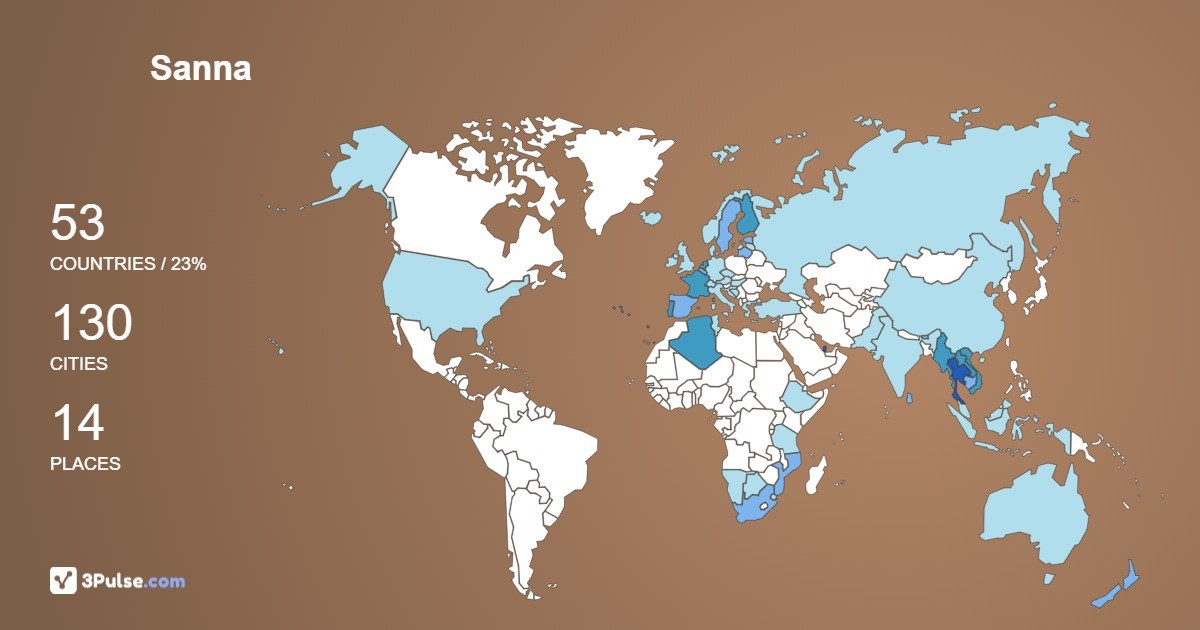 Sanna Leminen's Travel Map Image