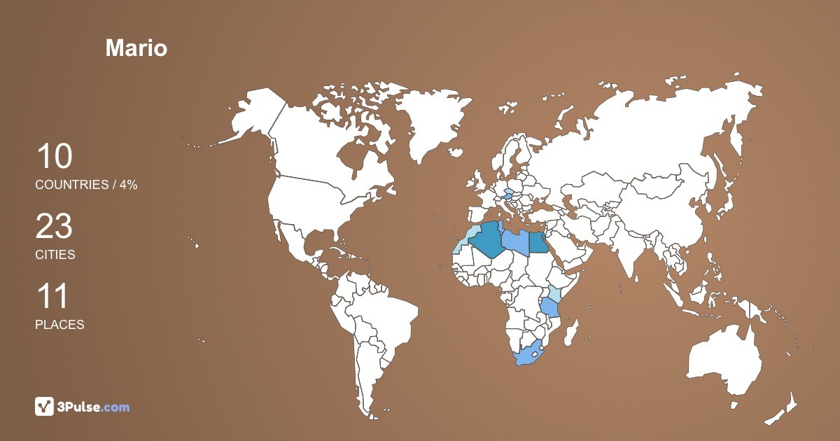 Mario Claps's Travel Map Image