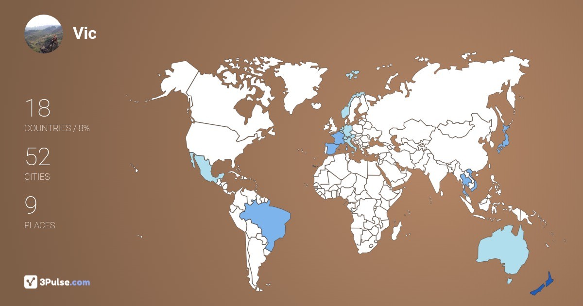 Vic Tor's Travel Map Image