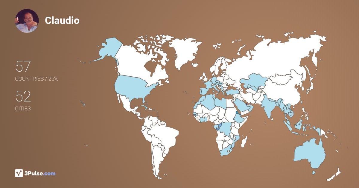 Claudio Cavazzi's Travel Map Image
