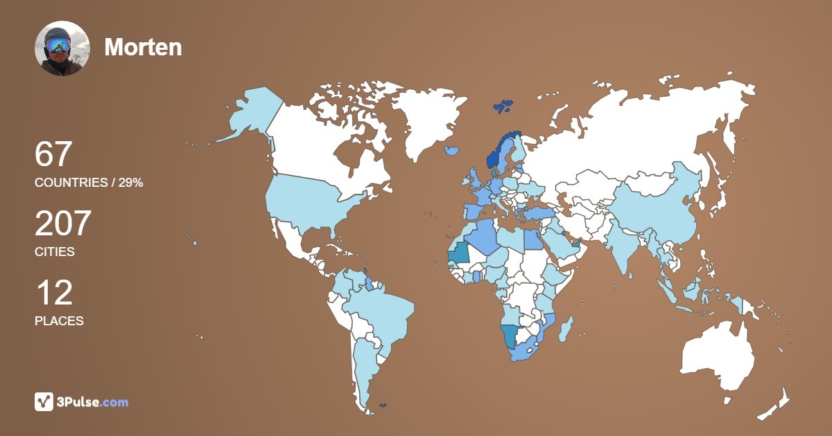 Изображение Карты путешествий Morten Hjellvik