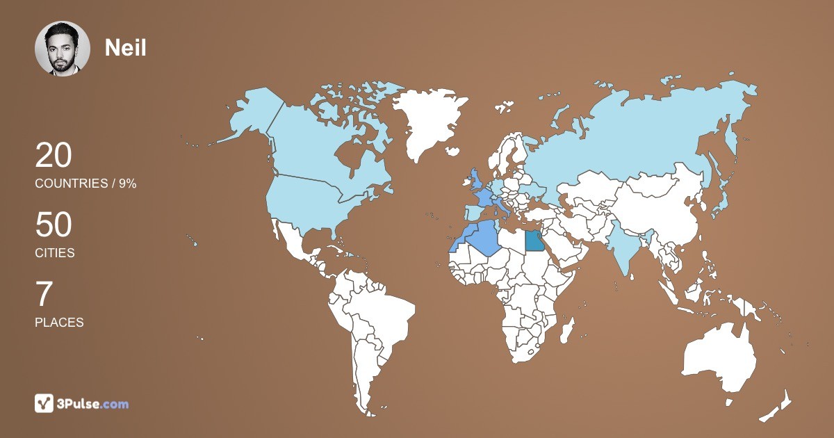 Neil Saada's Travel Map Image