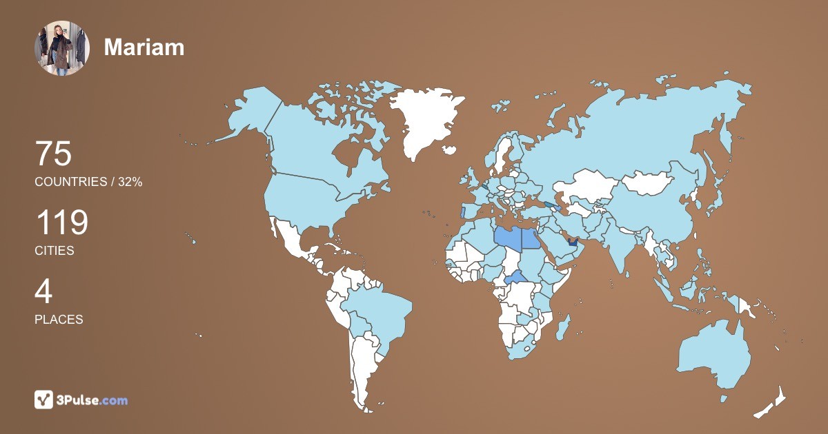 Mariam Bobokhidze's Travel Map Image
