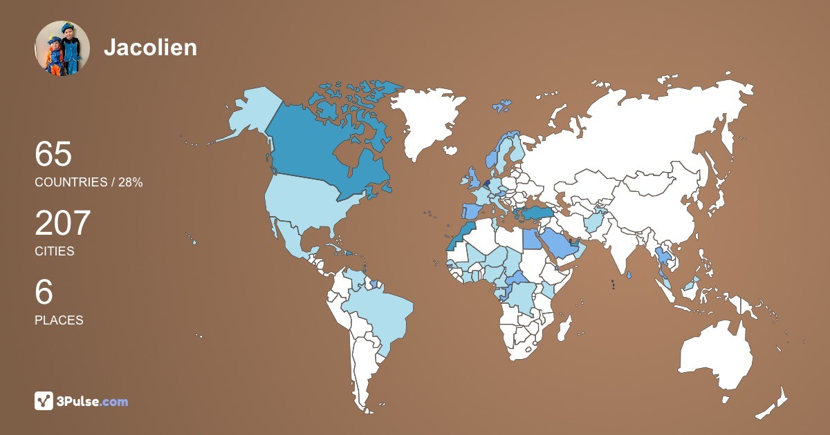 Jacolien Wieberdink's Travel Map Image