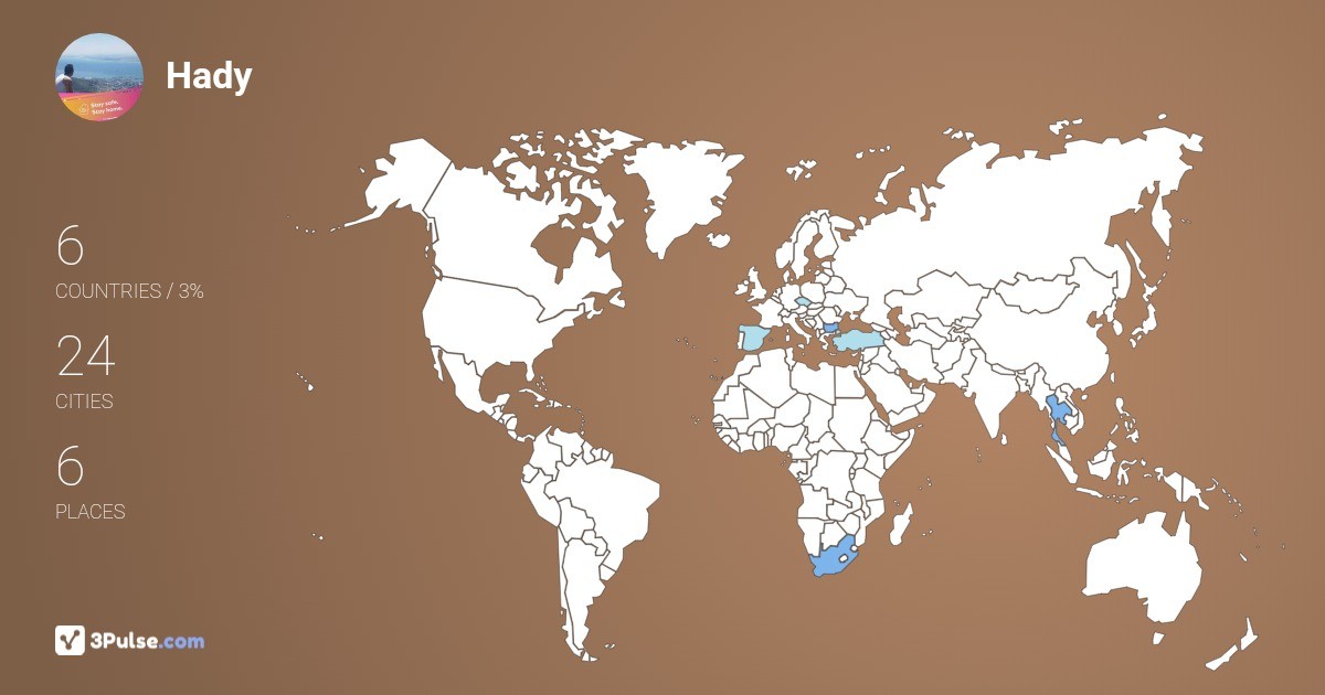 Hady Khalify's Travel Map Image