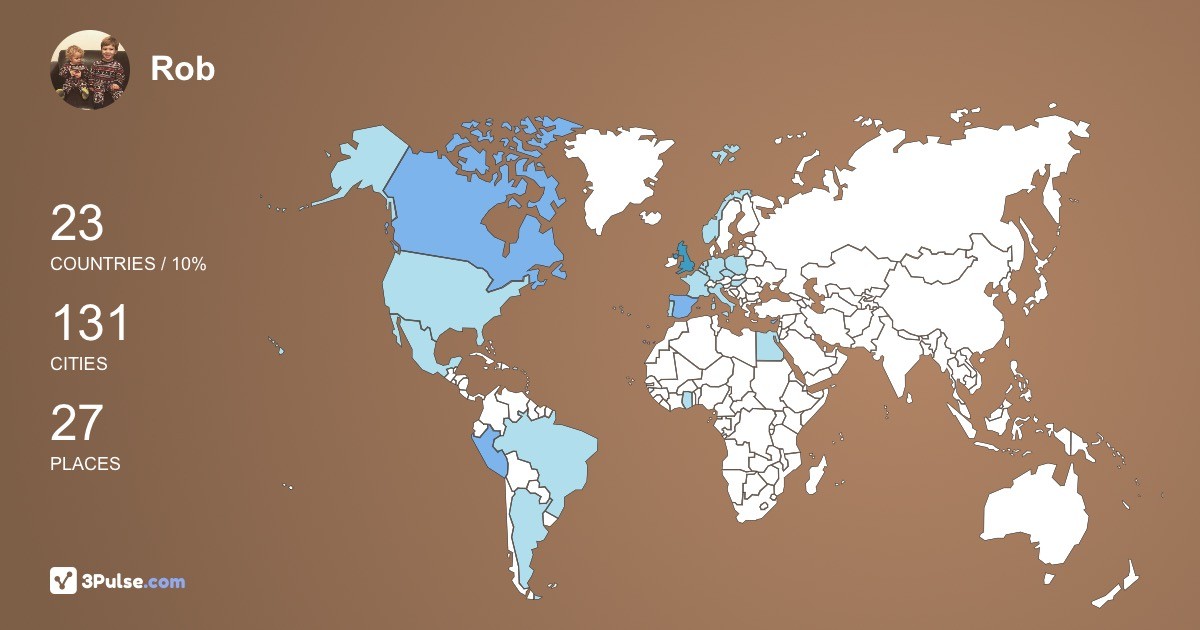 Rob Haines's Travel Map Image