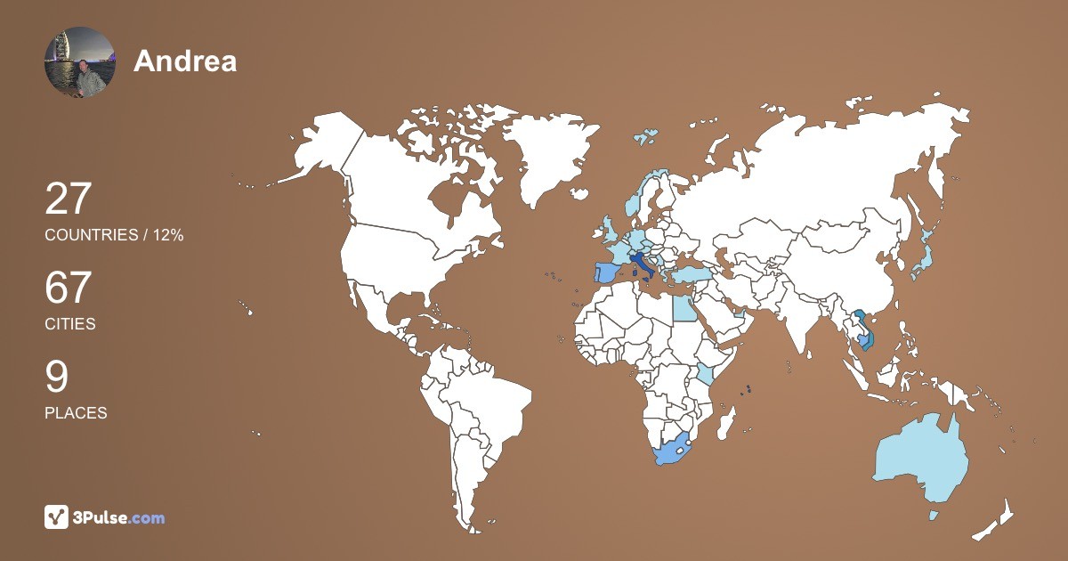 Andrea Minerva's Travel Map Image