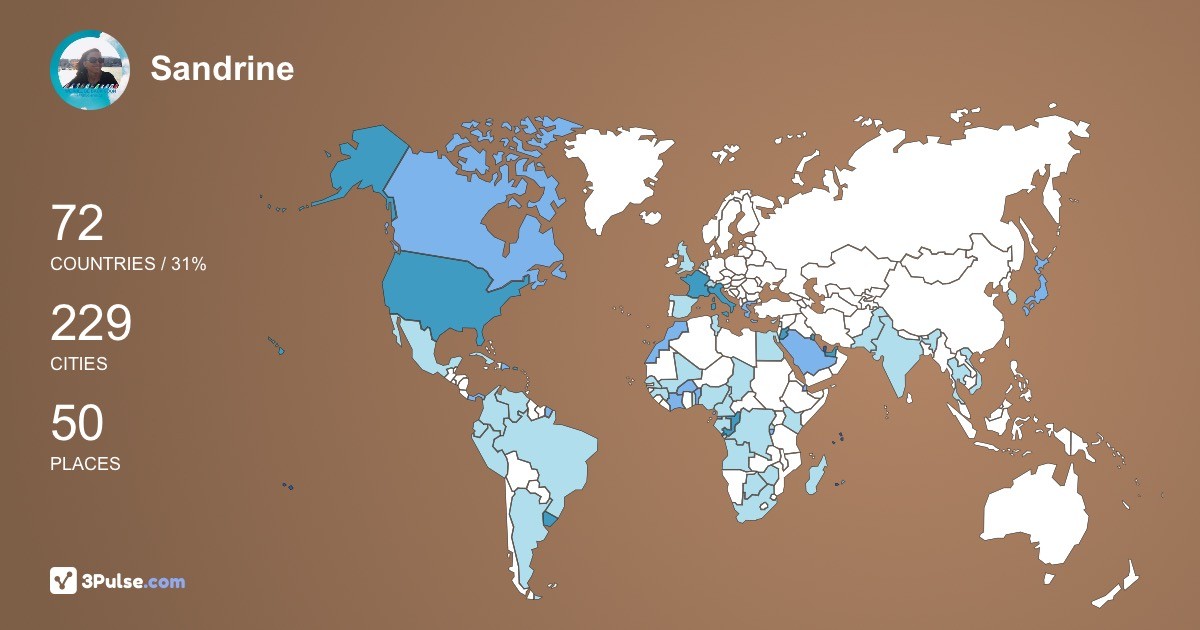 Sandrine Bonnet's Travel Map Image