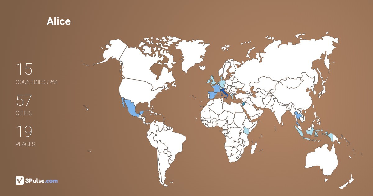 Alice Arduino's Travel Map Image