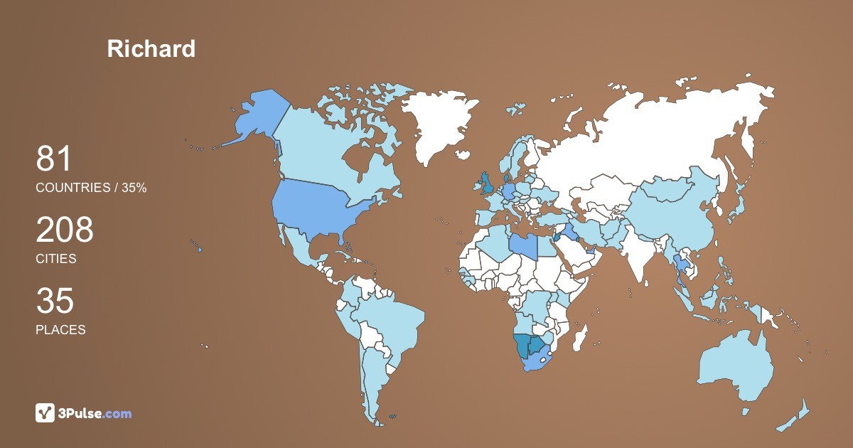 Richard Nicholas's Travel Map Image