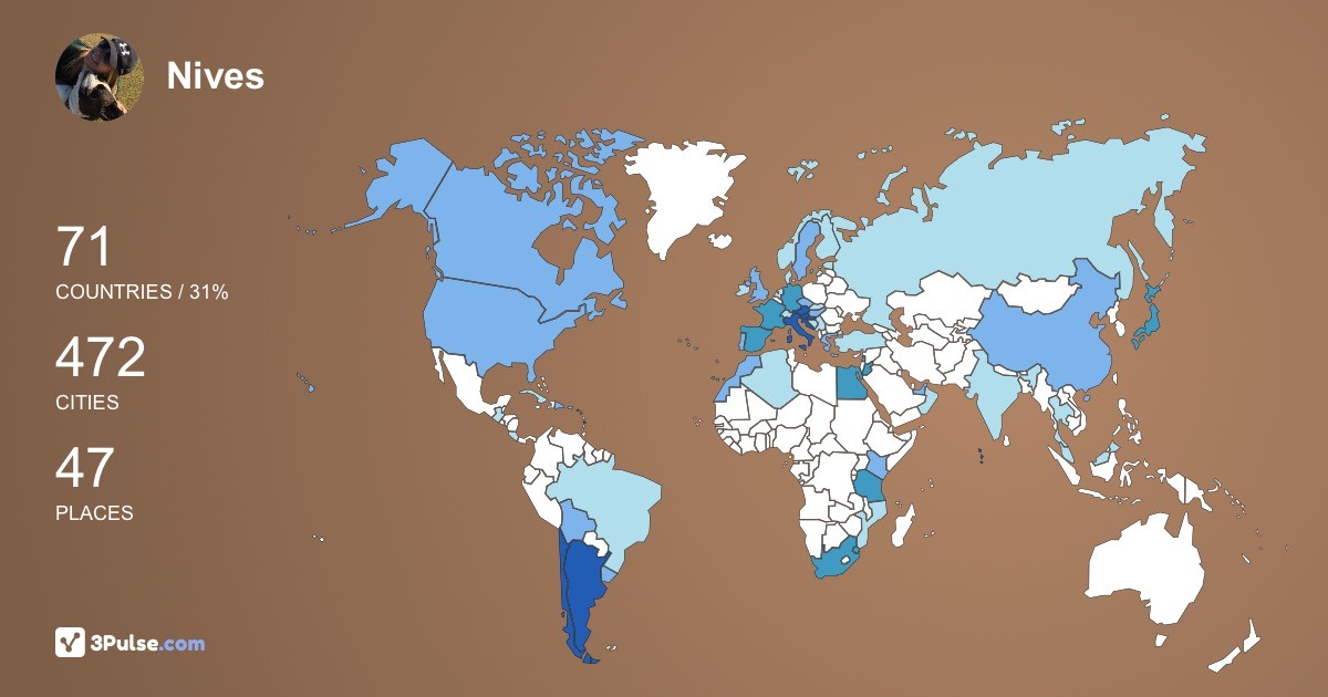 Nives Hajdin's Travel Map Image